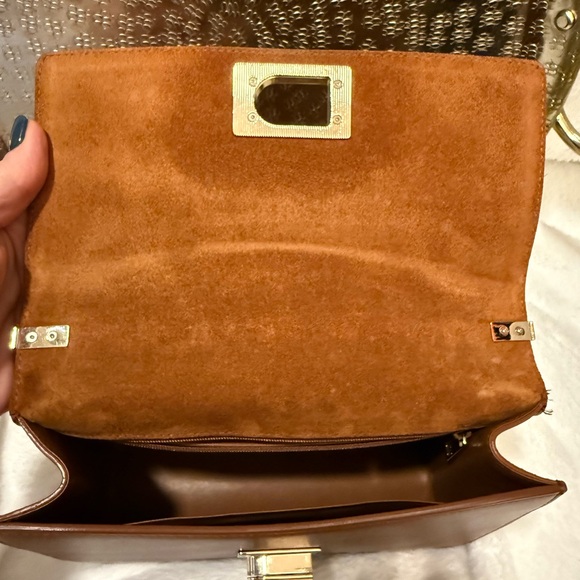 Furla Tan Leather Crossbody Bag with Gold Chain - Picture 8 of 9